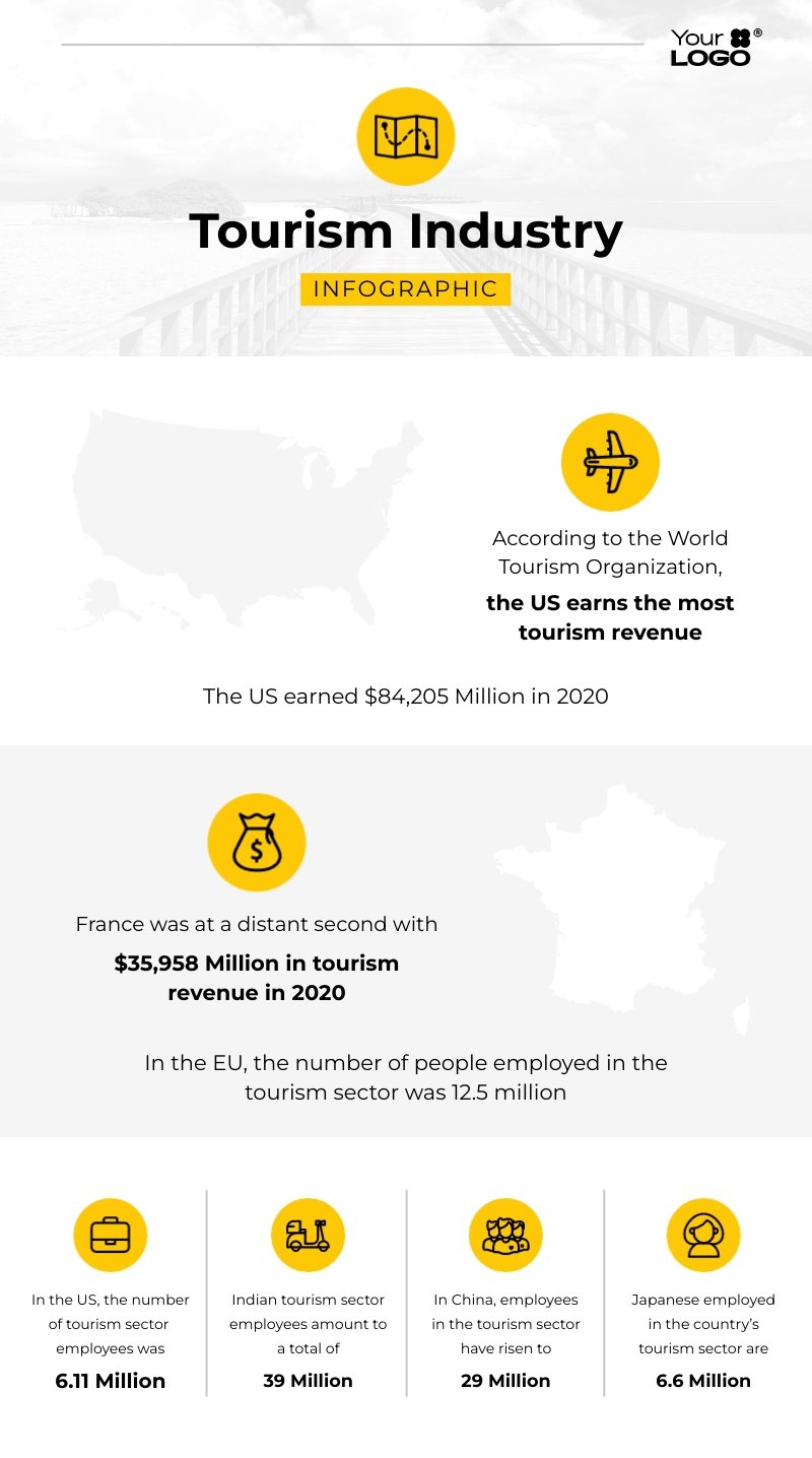 Sleek Tourism Industry Infographic Template