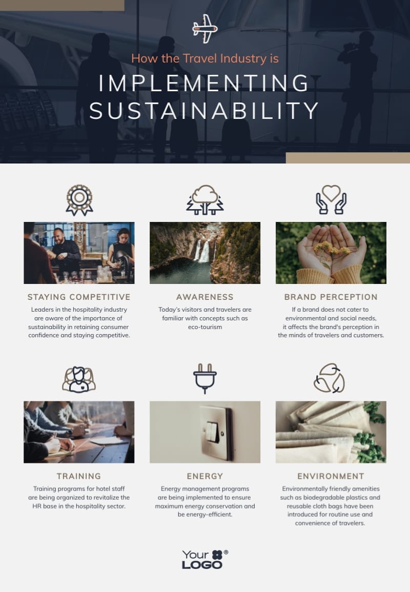 Travel Industry Sustainability Infographic Template Travel Industry Sustainability Infographic Template
