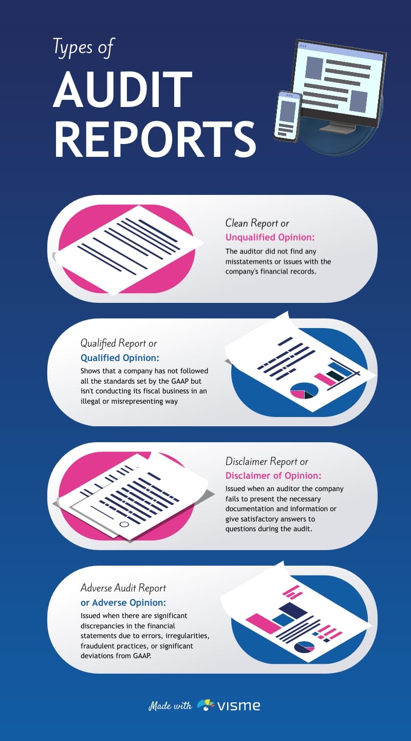 Types of Audit Reports Infographic Template