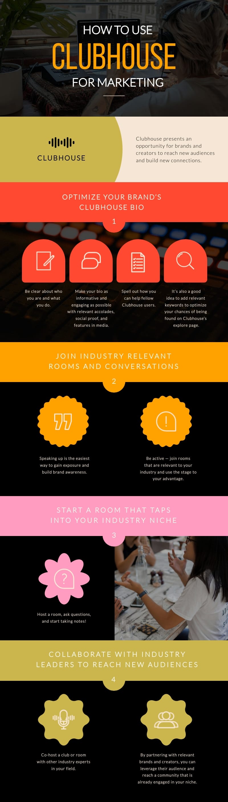 Using Clubhouse for Marketing Infographic Template