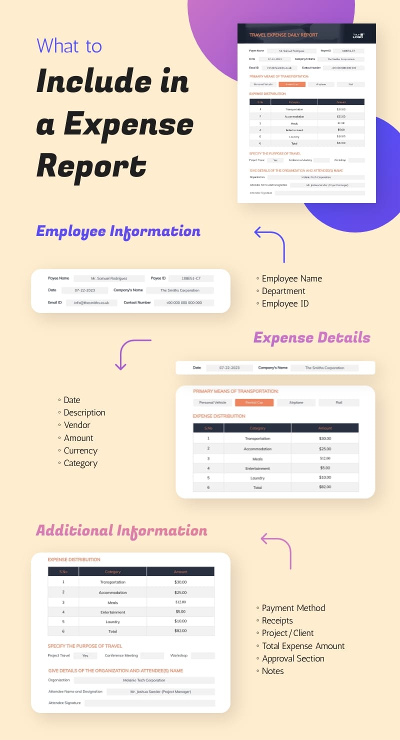 What to Include in an Expense Report Infographic Template