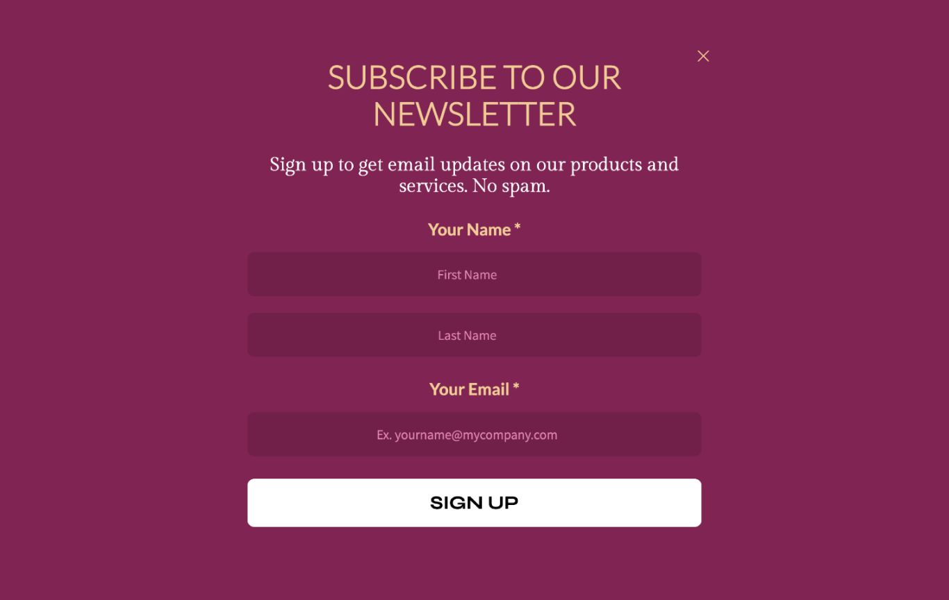 Company Updates Subscription Form Template