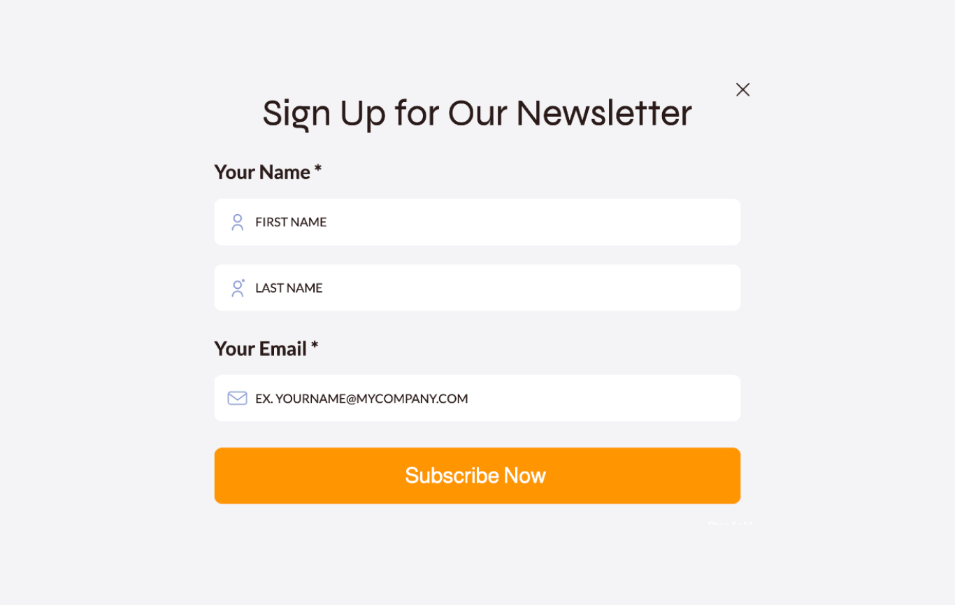 3D Animated Short Newsletter Subscription Form Template