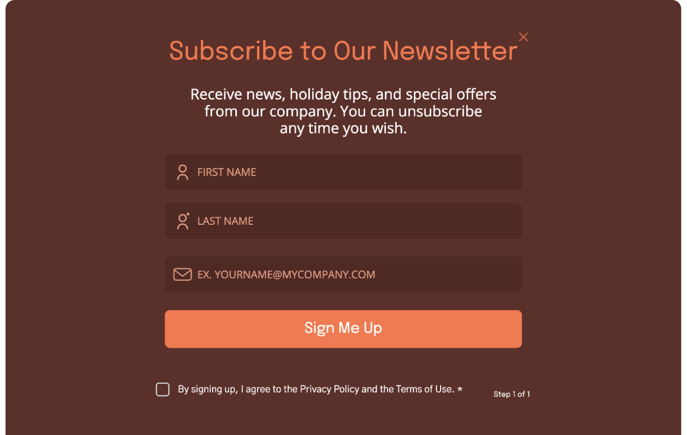 Special Offers Sign Up Form Template