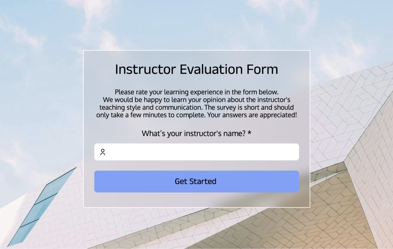 Instructor Evaluation Form Template