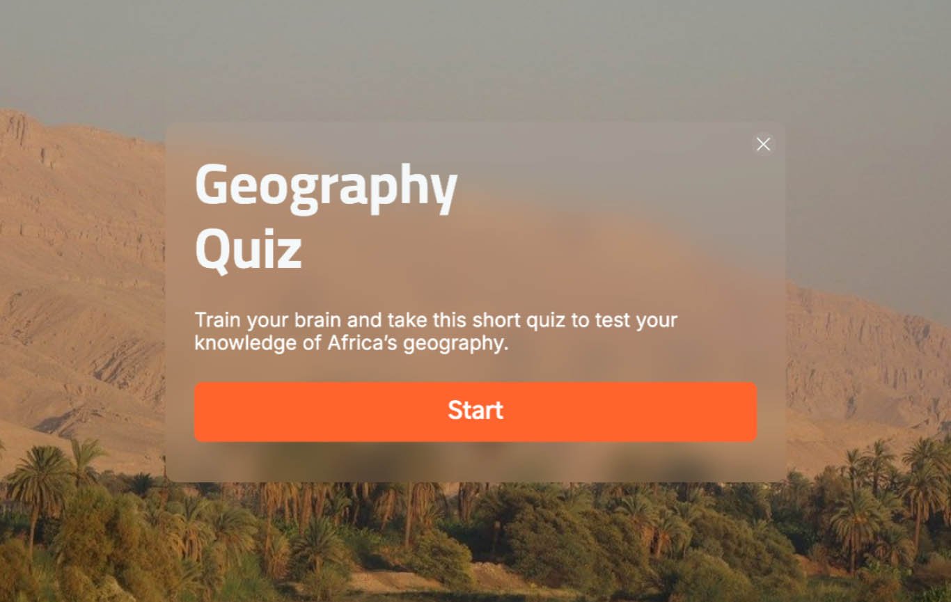 Online interactive quiz template visme