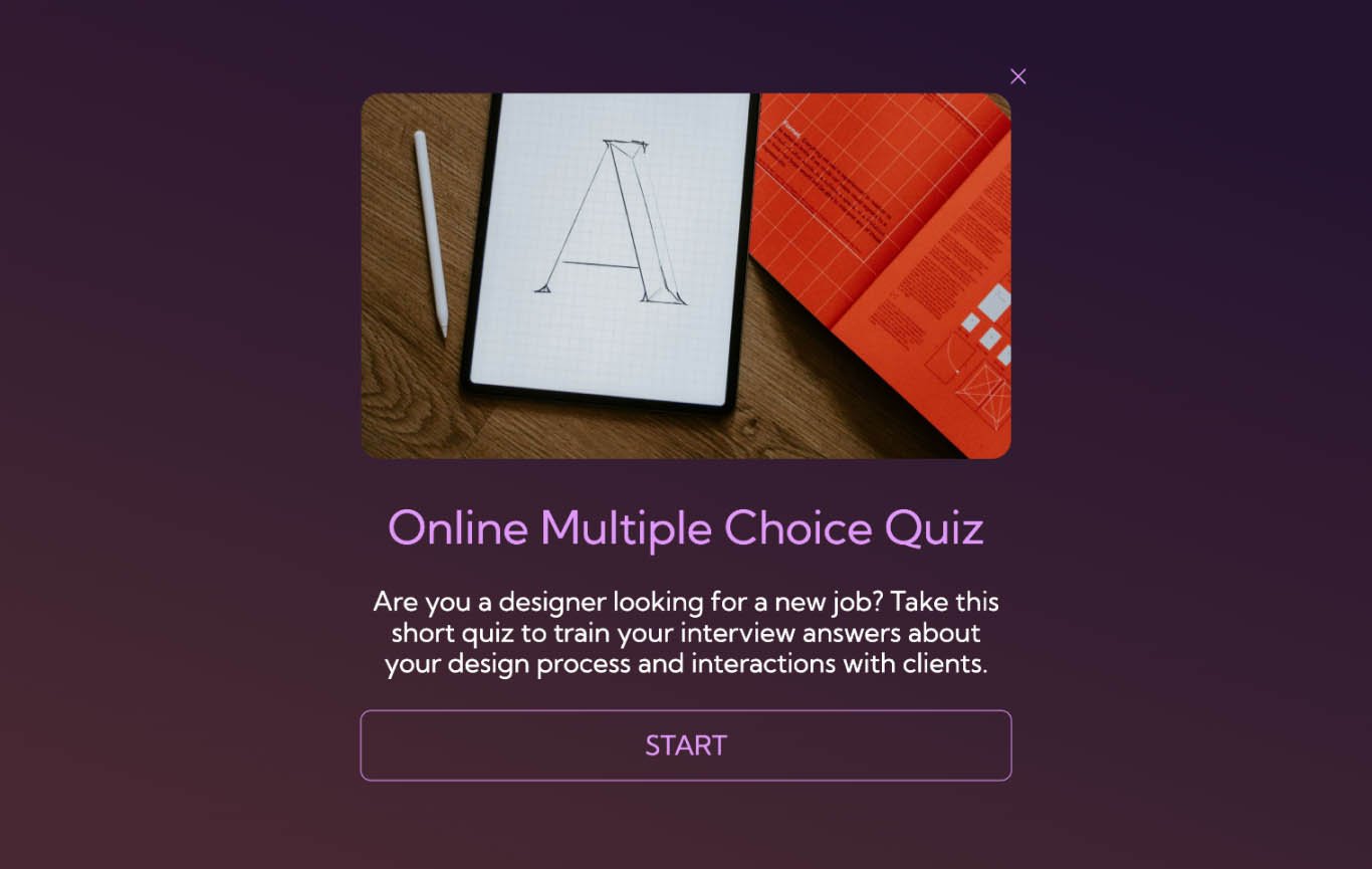 Online Multiple Choice Quiz Template