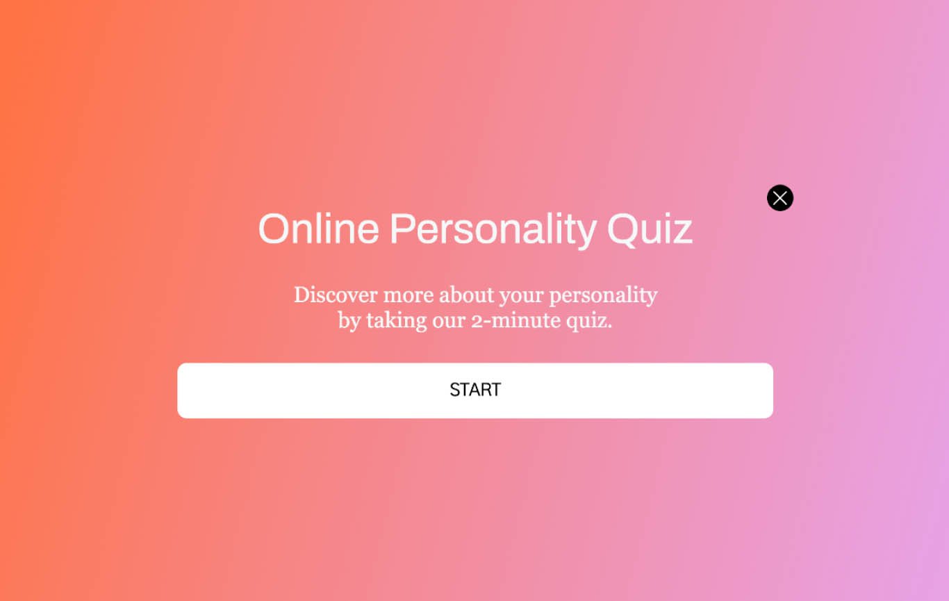 Online Personality Quiz Template