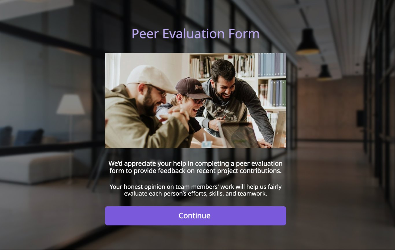 Peer Evaluation Form Template
