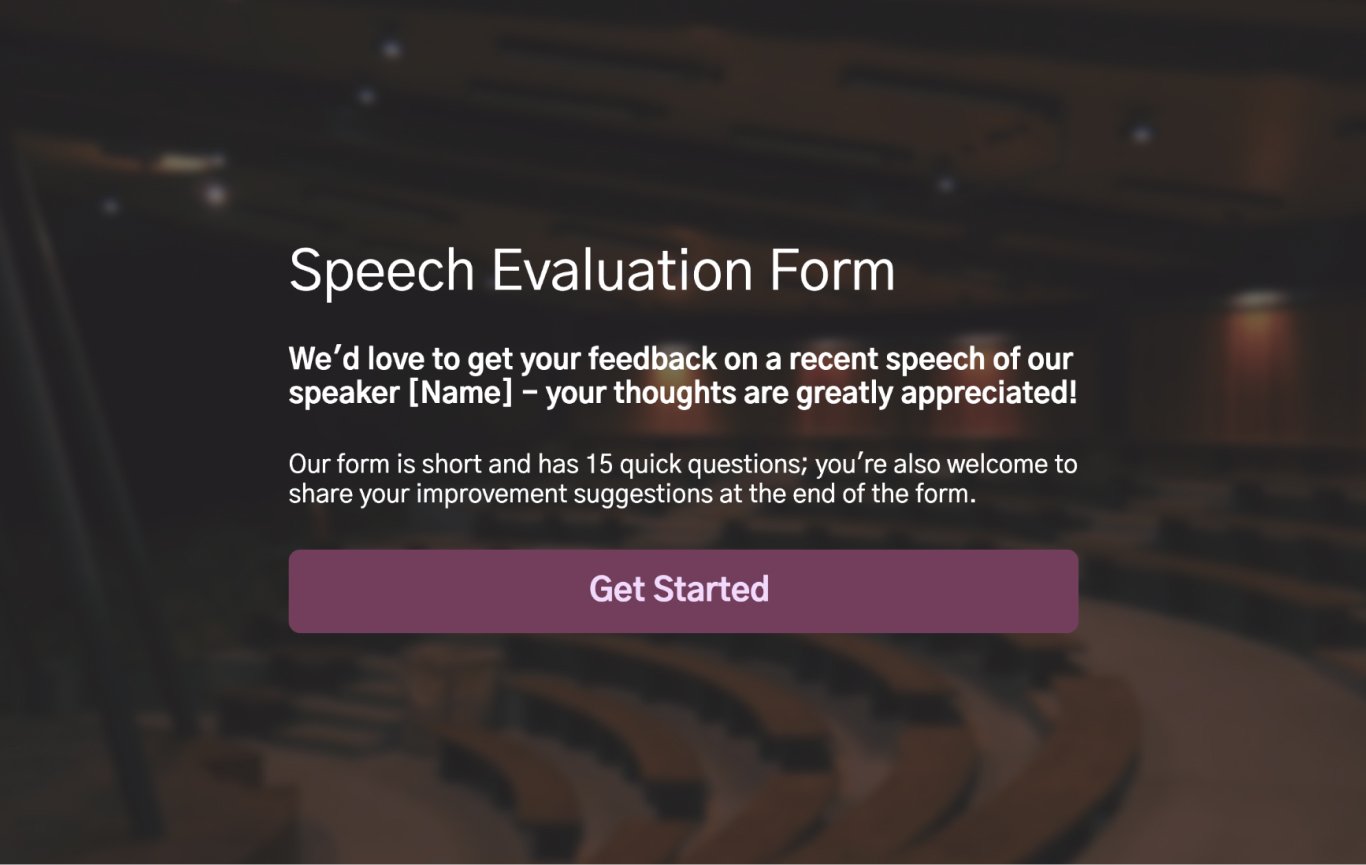 Speech Evaluation Form Template