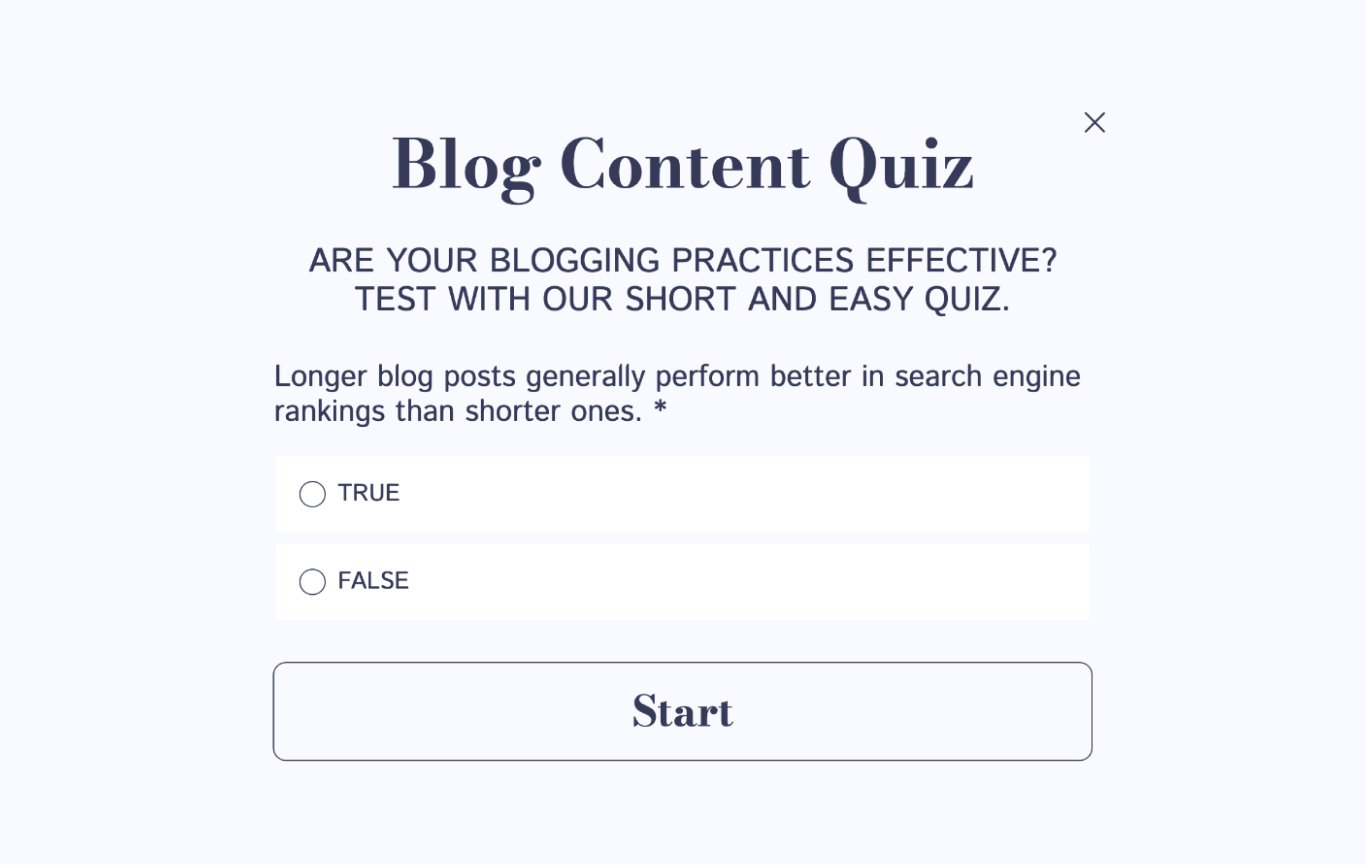 True or False Quiz Template