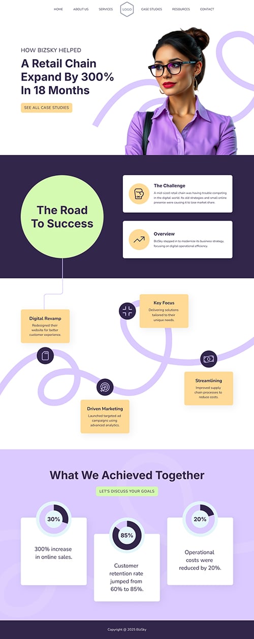 Business Strategy Consulting Case Study Page Template