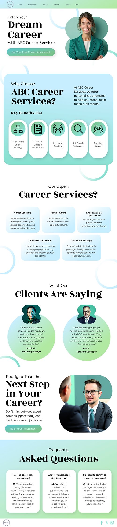 Career Services Landing Page Template
