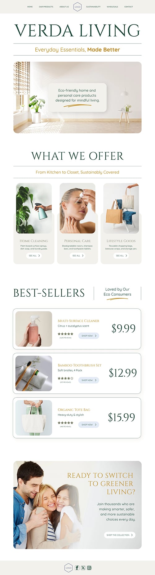 Consumer Goods Company Landing Page Template