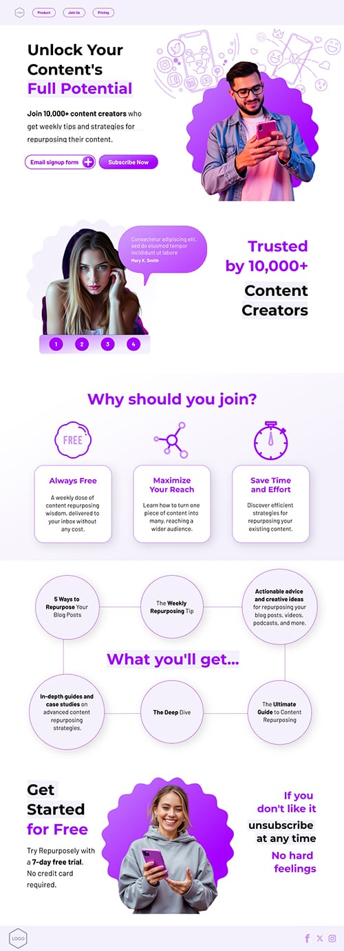 Content Creating Tool Newsletter Page Template