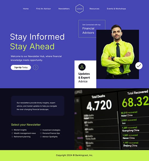 Financial Newsletter Page Template