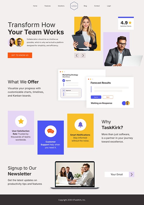Project Management Software About Us Page Template