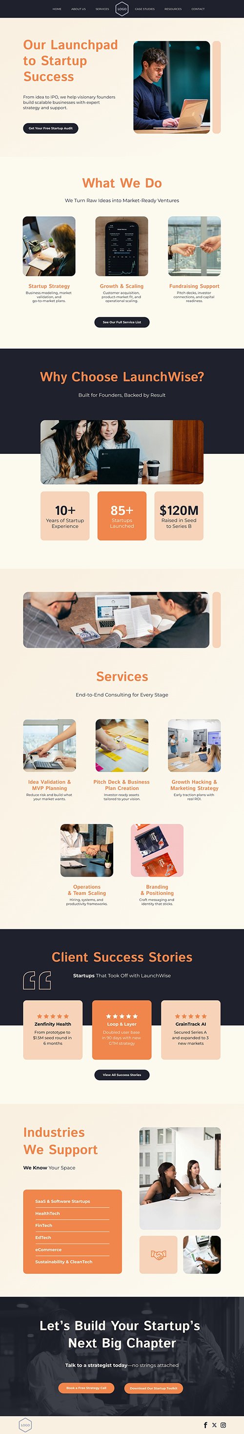 Startup Consultancy Firm Landing Page Template