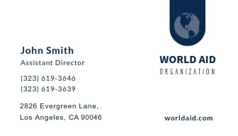 World Aid Organization - Business Card Template - Slide 2 World Aid Organization - Business Card Template - Slide 2