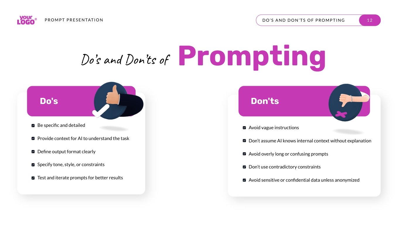 AI Agent Prompt Presentation Template - Slide 12 AI Agent Prompt Presentation Template - Slide 12