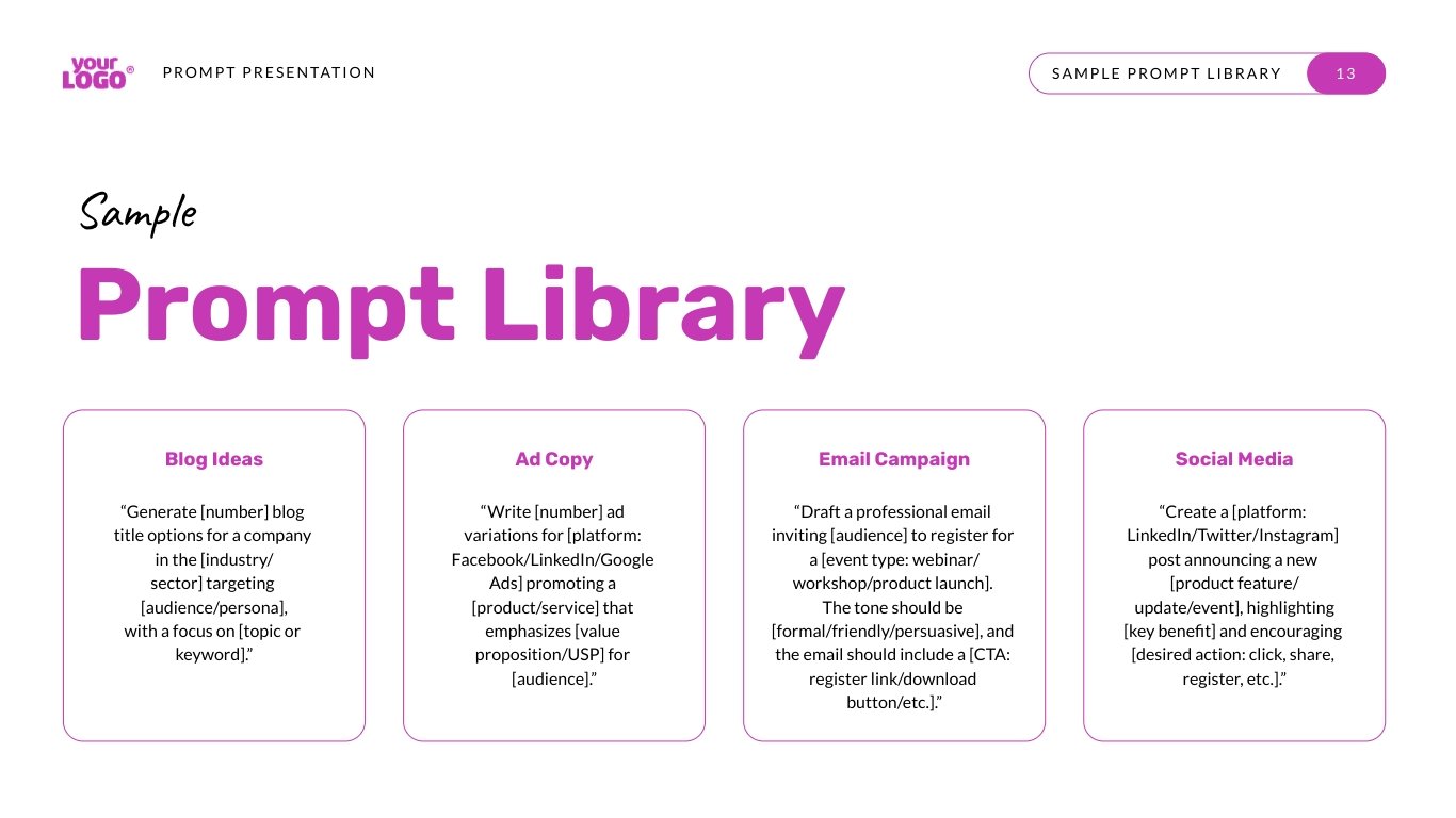 AI Agent Prompt Presentation Template - Slide 13 AI Agent Prompt Presentation Template - Slide 13
