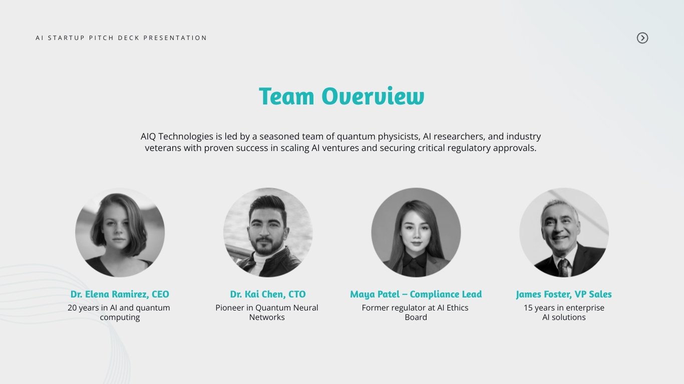 AI Startup Pitch Deck Presentation Template - Slide 14 AI Startup Pitch Deck Presentation Template - Slide 14