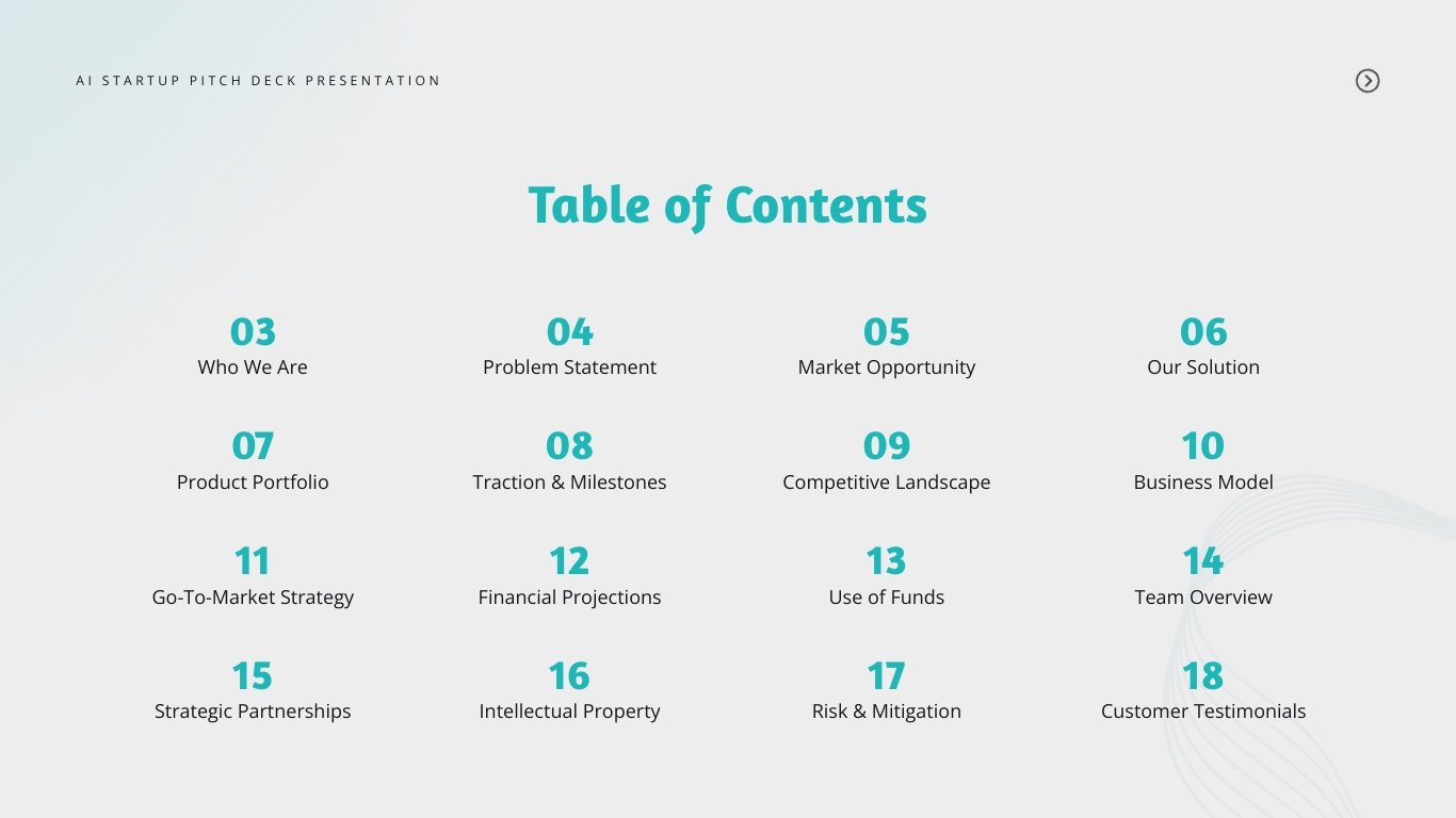 AI Startup Pitch Deck Presentation Template - Slide 2 AI Startup Pitch Deck Presentation Template - Slide 2