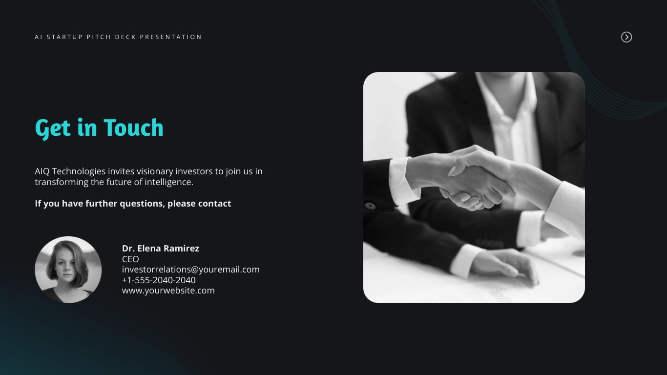 AI Startup Pitch Deck Presentation Template - Slide 20 AI Startup Pitch Deck Presentation Template - Slide 20