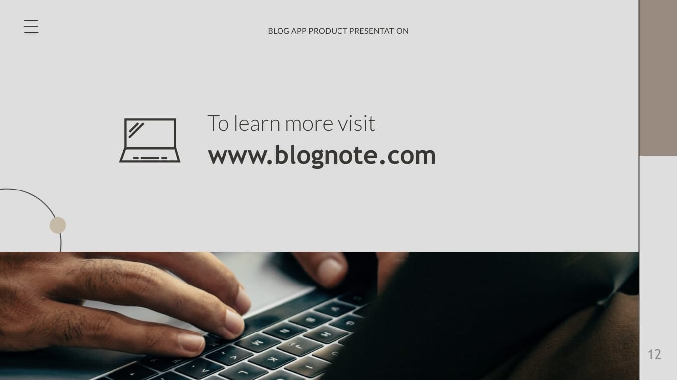 Blog App Product Presentation Template - Slide 12 Blog App Product Presentation Template - Slide 12