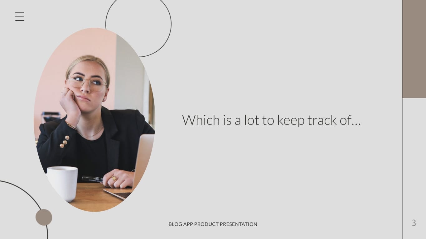 Blog App Product Presentation Template - Slide 3 Blog App Product Presentation Template - Slide 3