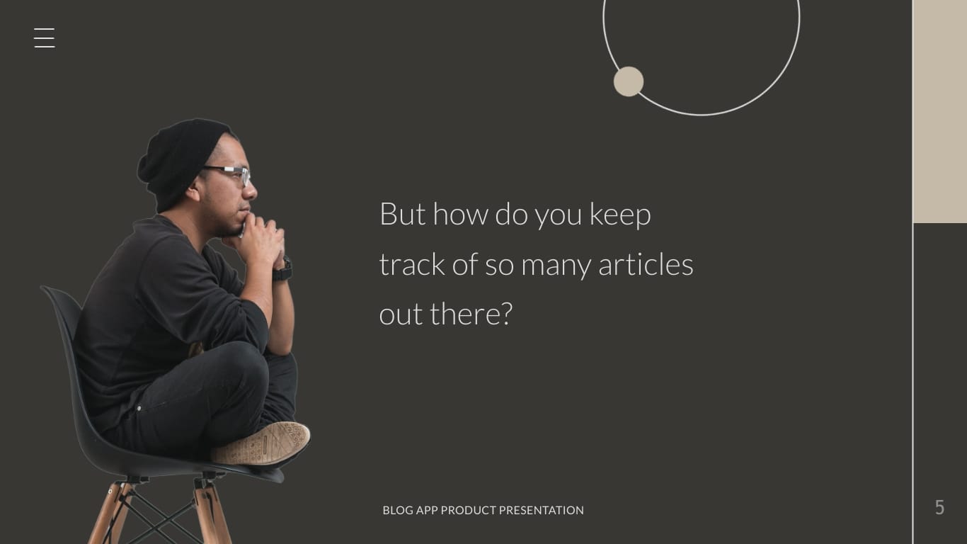 Blog App Product Presentation Template - Slide 5 Blog App Product Presentation Template - Slide 5