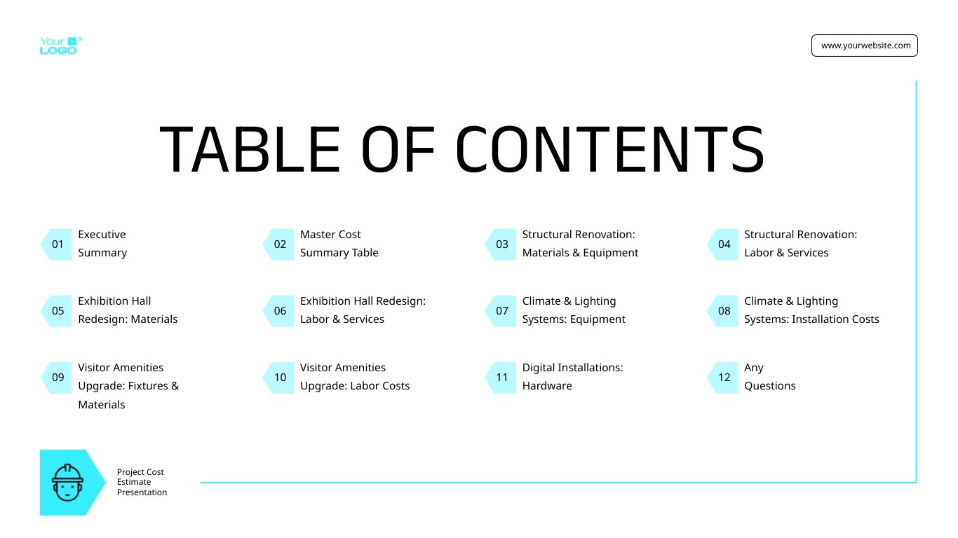 Construction Project Cost Estimate Presentation Template - Slide 2 Construction Project Cost Estimate Presentation Template - Slide 2