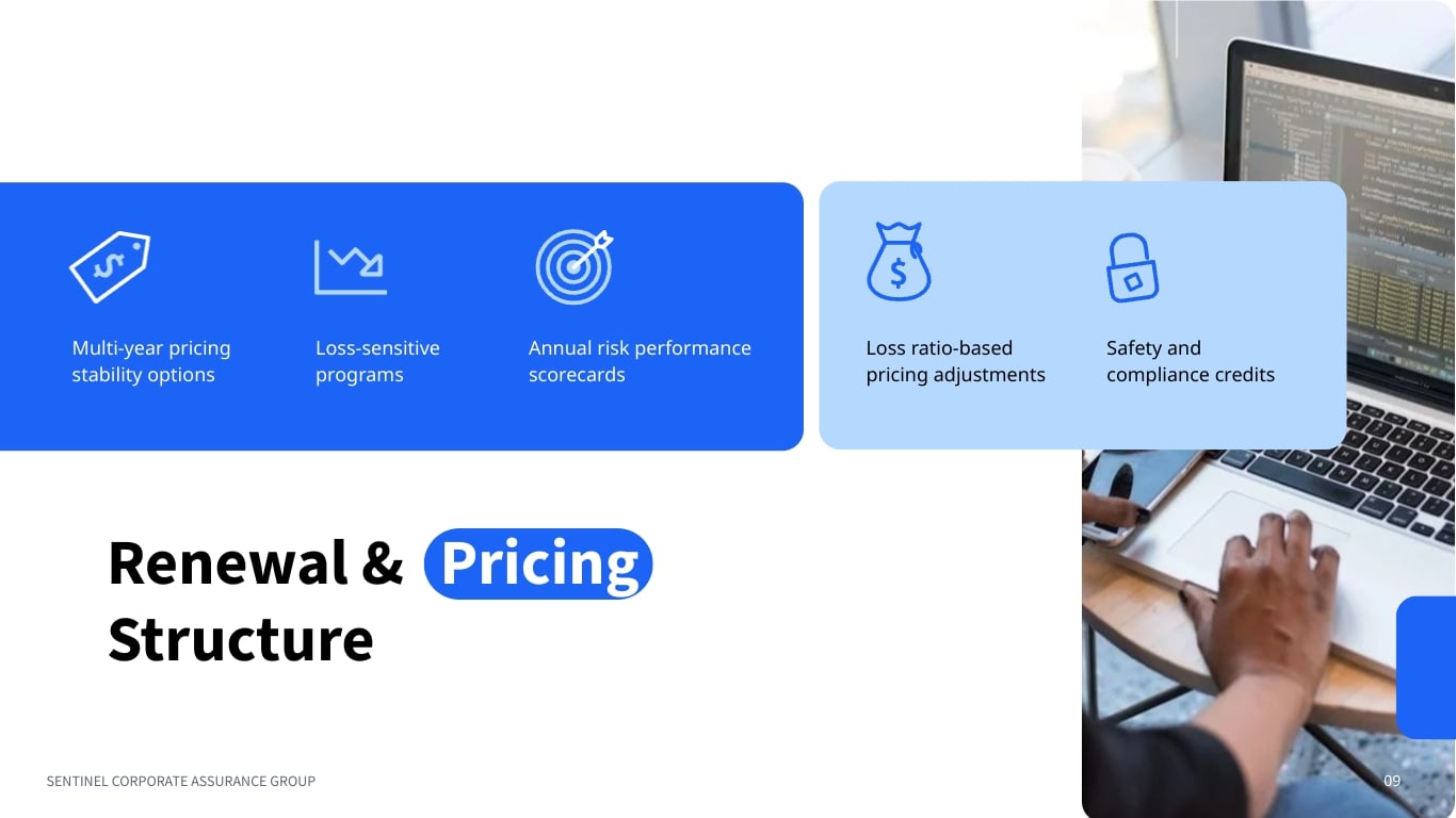 Corporate Insurance Solutions Portfolio Presentation Template | Visme