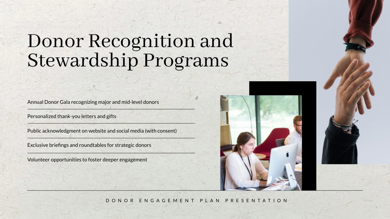 Donor Engagement Plan Presentation Template | Visme