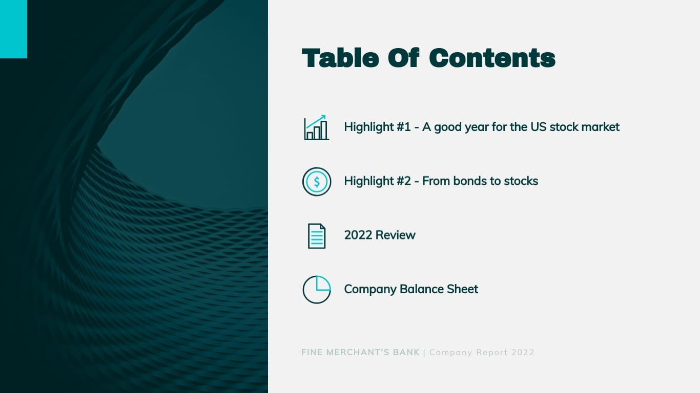 Financial Company Report Presentation Template - Slide 2 Financial Company Report Presentation Template - Slide 2
