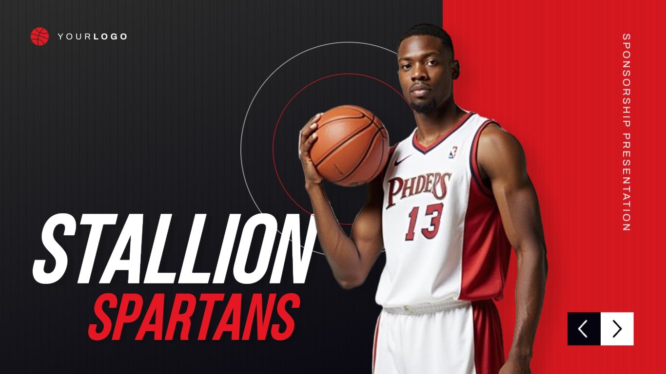 Interactive Basketball Team Sponsorship Presentation Template