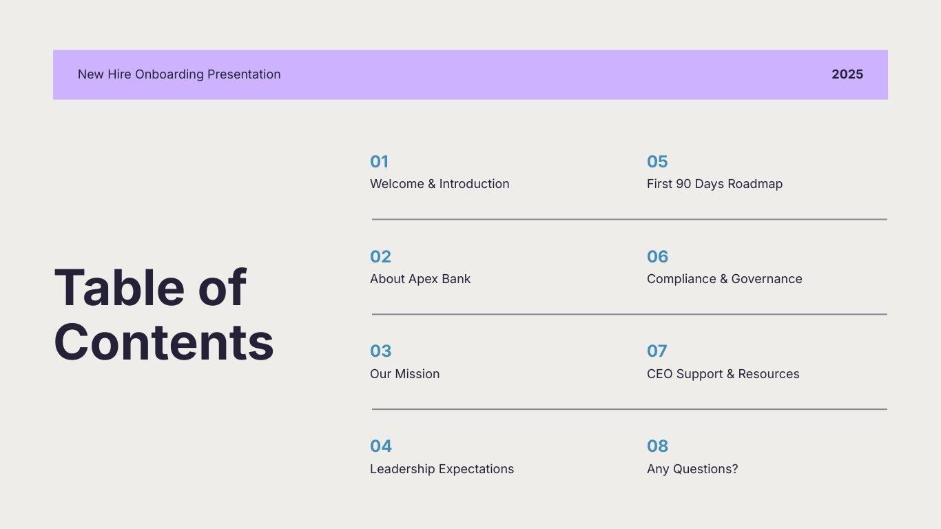 New Hire Onboarding Presentation Template - Slide 2 New Hire Onboarding Presentation Template - Slide 2