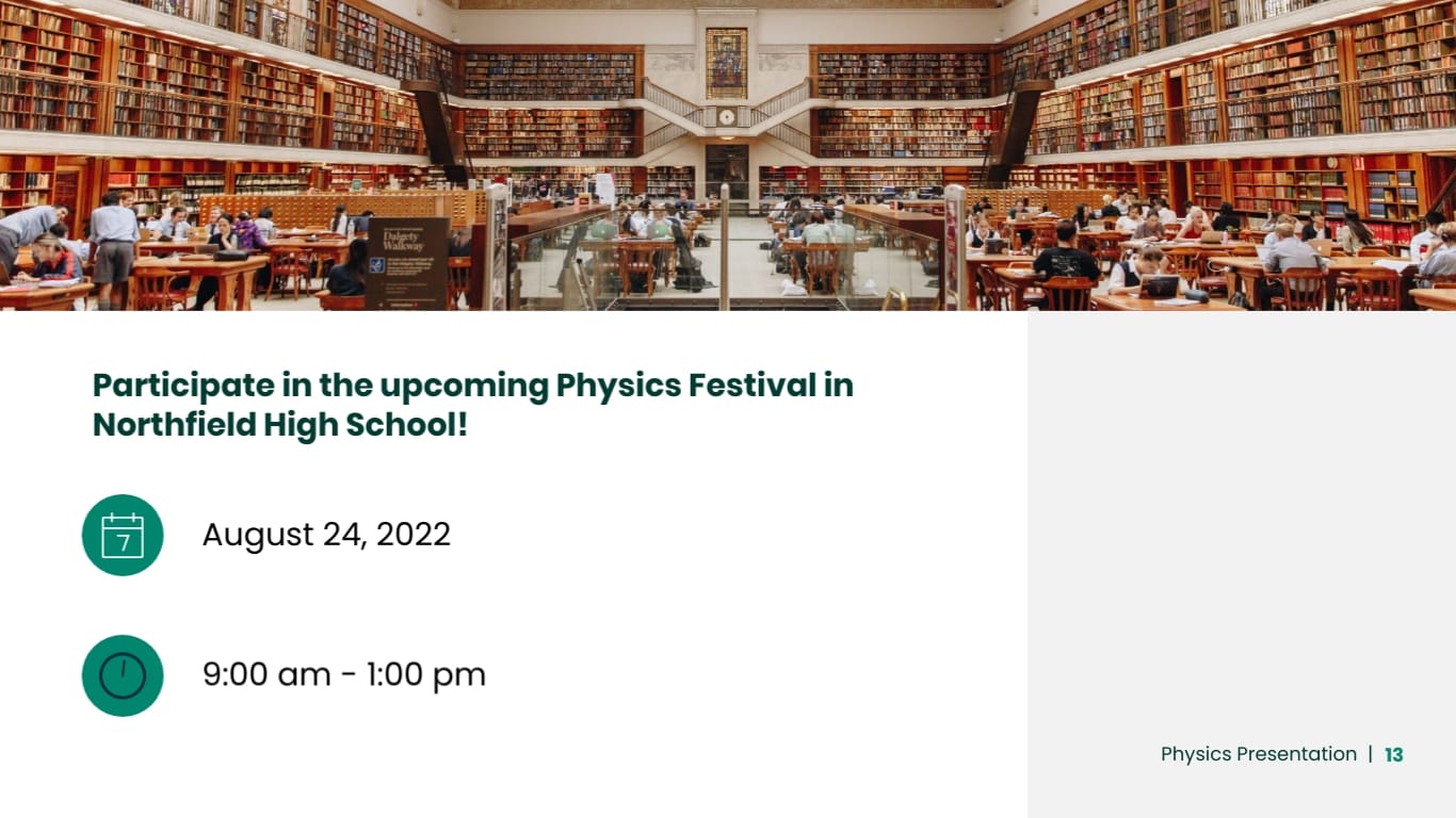 Physics Presentation Template - Slide 14 Physics Presentation Template - Slide 14