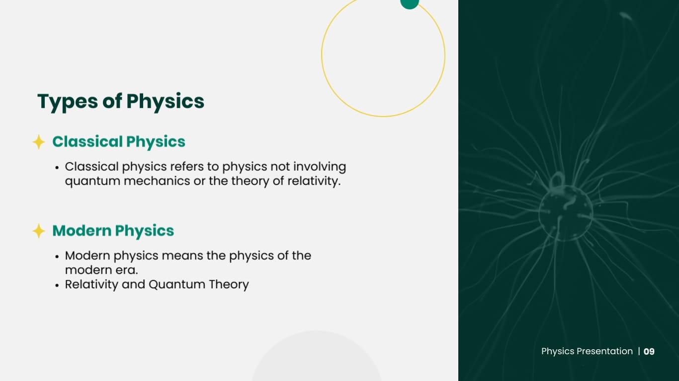 Physics Presentation Template - Slide 9 Physics Presentation Template - Slide 9