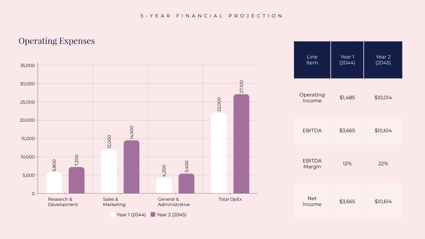 SaaS Financial Projections Report Presentation Template | Visme