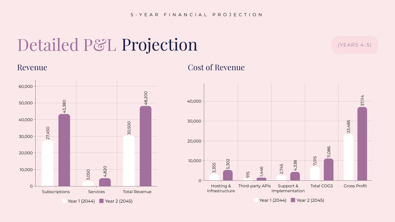 SaaS Financial Projections Report Presentation Template | Visme