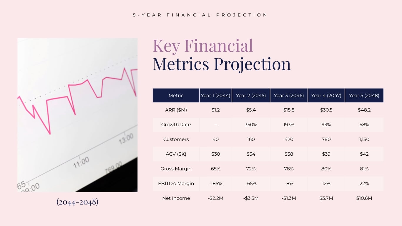 SaaS Financial Projections Report Presentation Template | Visme