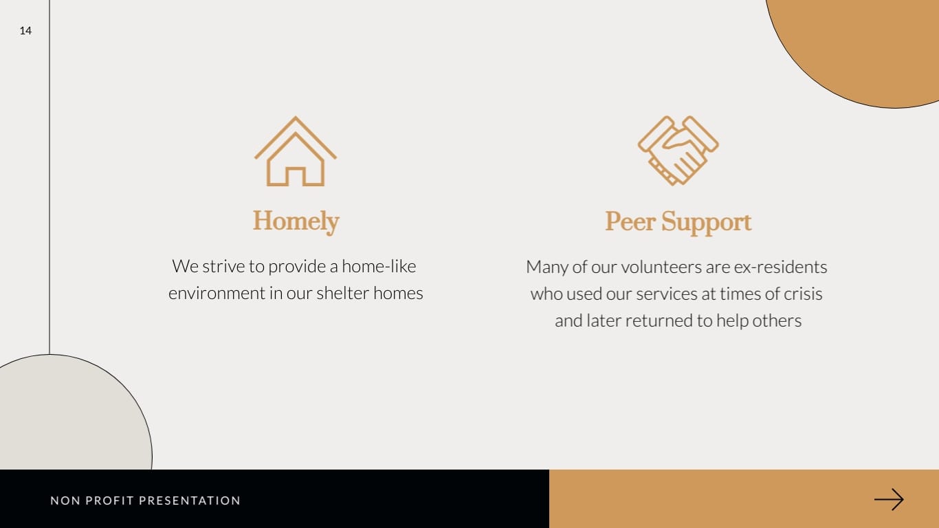 Shelter Homes Non Profit Presentation Template - Slide 14 Shelter Homes Non Profit Presentation Template - Slide 14