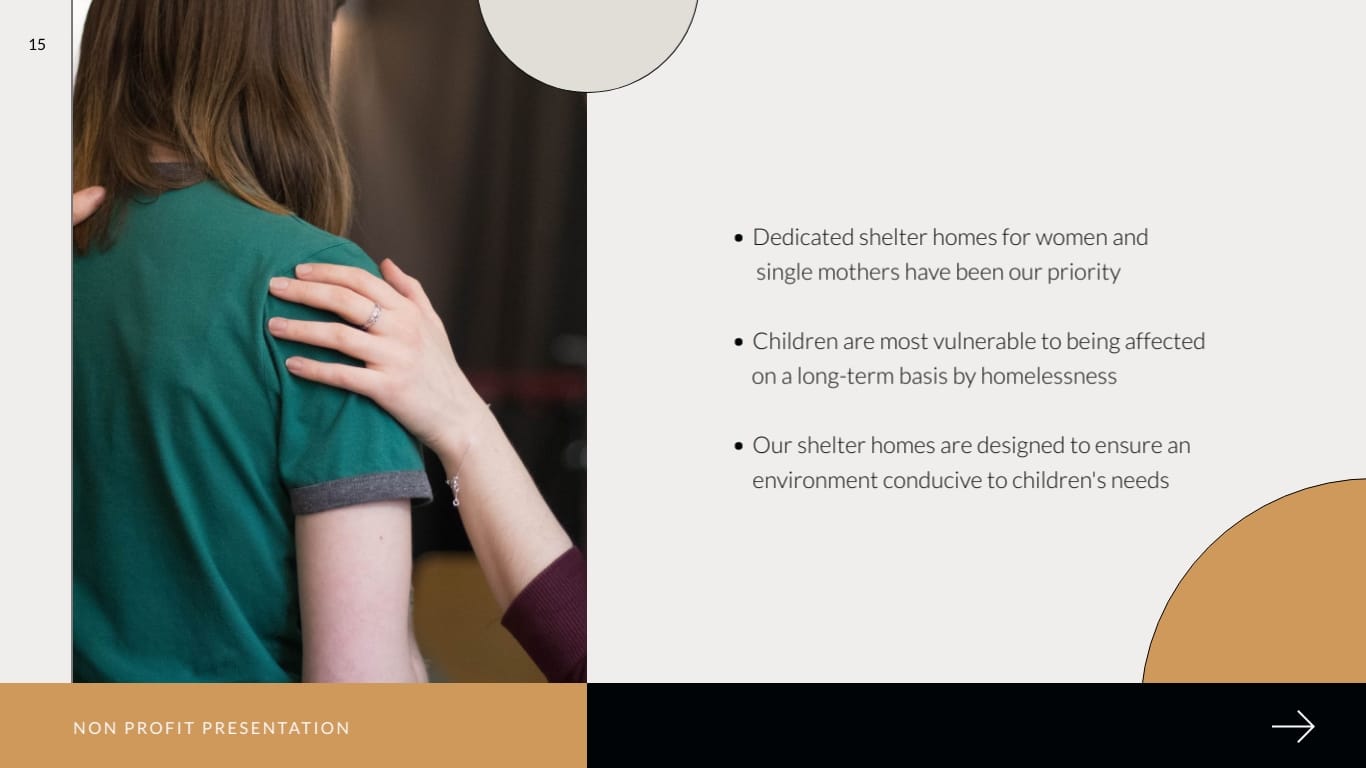 Shelter Homes Non Profit Presentation Template - Slide 15 Shelter Homes Non Profit Presentation Template - Slide 15