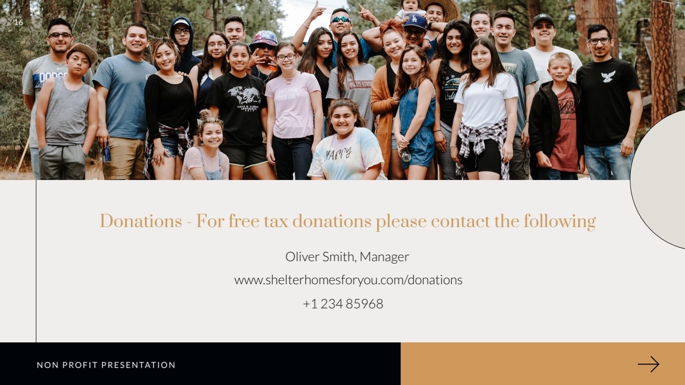 Shelter Homes Non Profit Presentation Template - Slide 16 Shelter Homes Non Profit Presentation Template - Slide 16