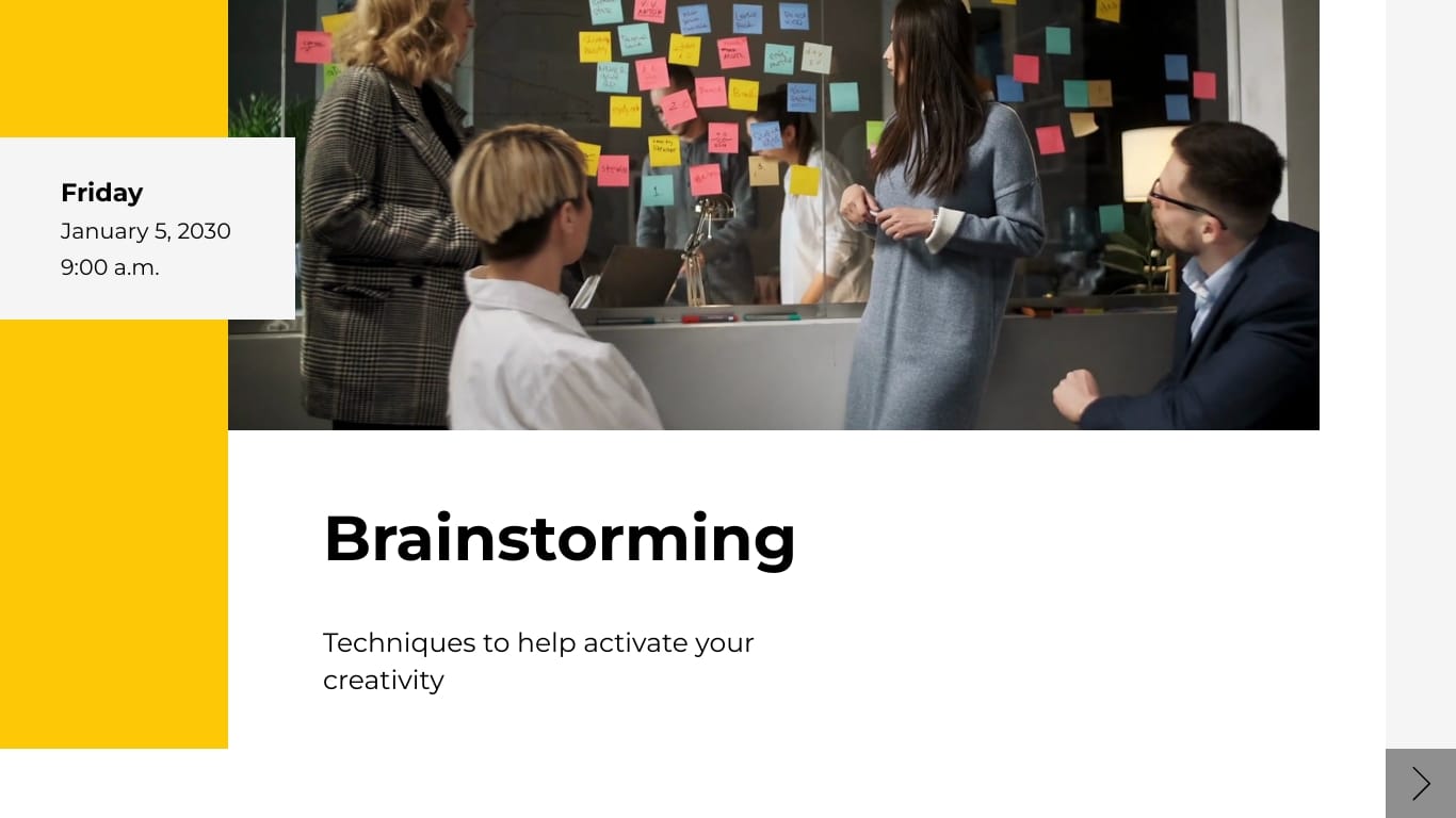 Sleek Class Schedule Presentation Template - Slide 6 Sleek Class Schedule Presentation Template - Slide 6