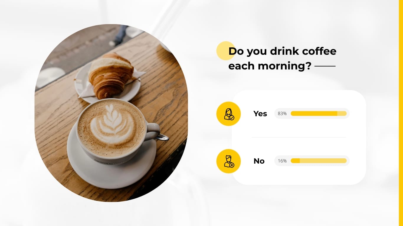 Sleek Coffee Lover Statistics Presentation Template - Slide 6 Sleek Coffee Lover Statistics Presentation Template - Slide 6