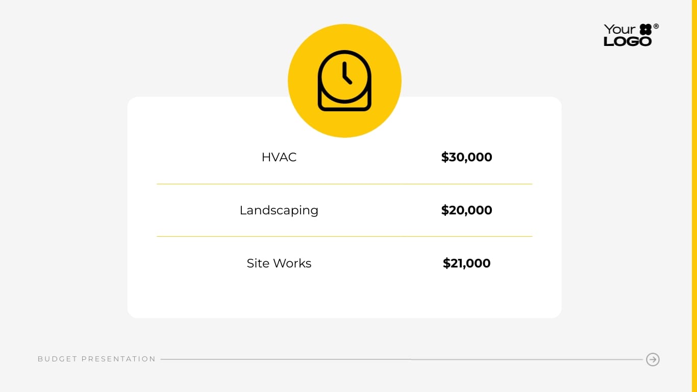 Sleek Construction Budget Presentation Template - Slide 10 Sleek Construction Budget Presentation Template - Slide 10