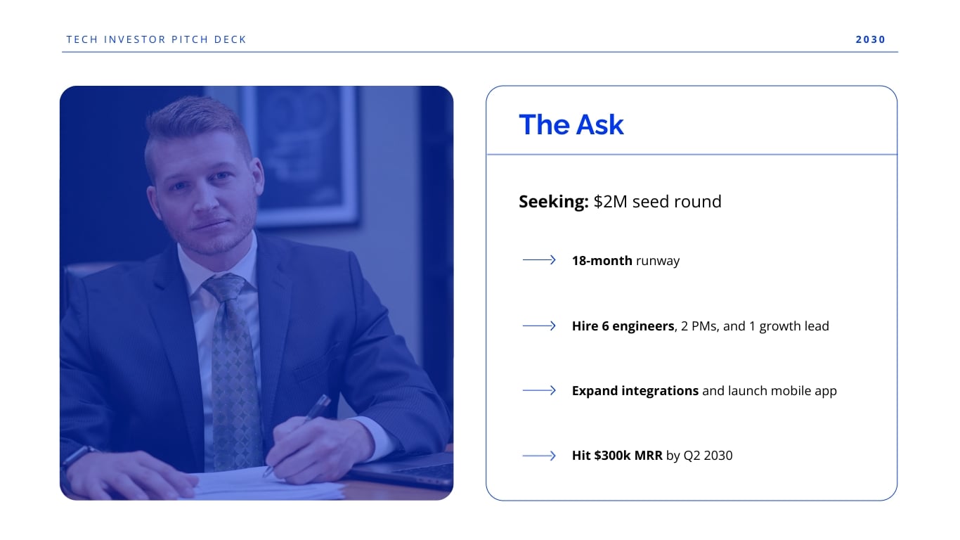 Tech Investor Pitch Deck Template | Visme