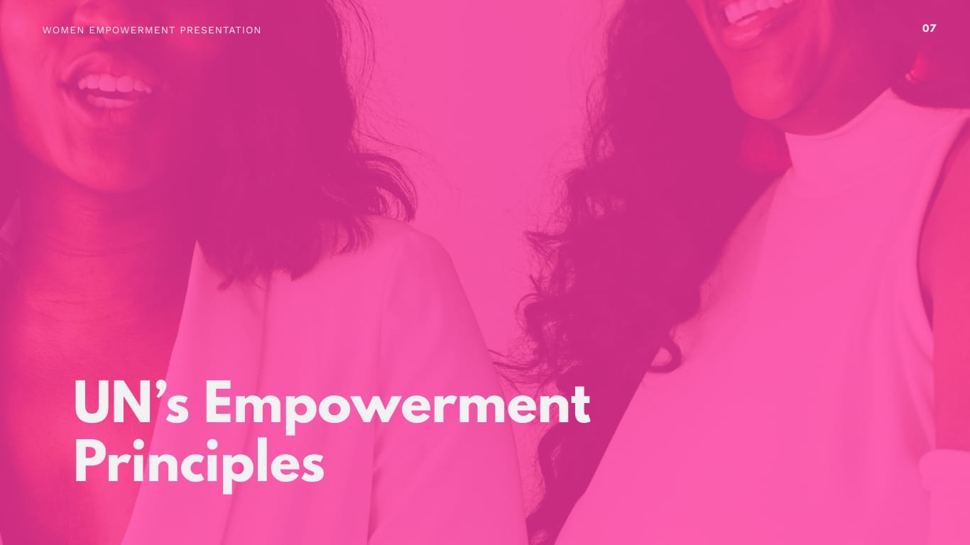 Women Empowerment Presentation Template - Slide 7 Women Empowerment Presentation Template - Slide 7
